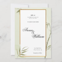 YUUP Bamboo wedding invitation greenery themed 