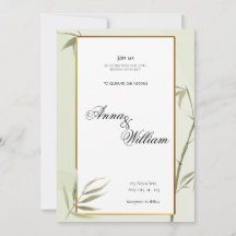 YUUP Bamboo wedding invitation greenery themed
