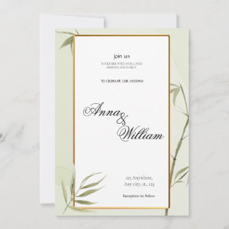 YUUP Bamboo wedding invitation greenery themed