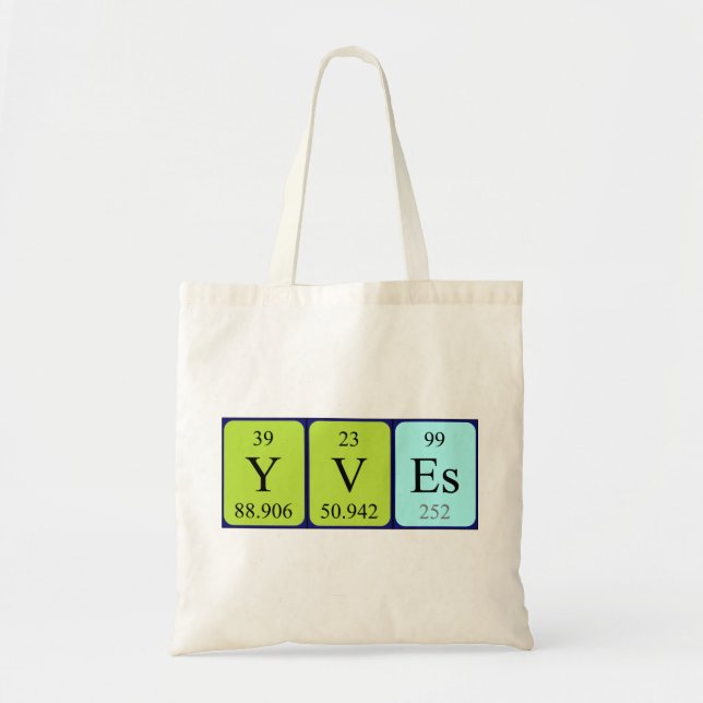 Yves periodic table name tote bag (Front)