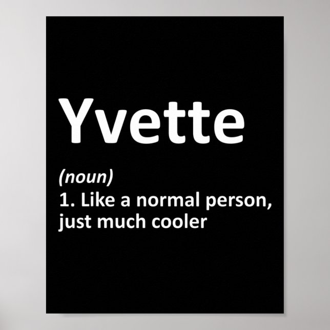Yvette Definition Personalised Name Funny Birthday Poster (Front)