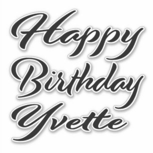 Yvette name first name black Sticker birthday