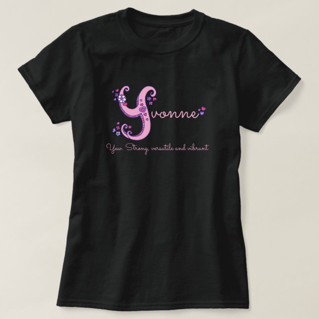 Yvonne girls name and meaning Y monogram shirt (Design Front)
