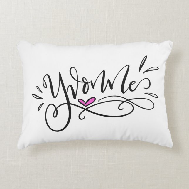 Yvonne, Hand Lettered Decorative Cushion (Front)