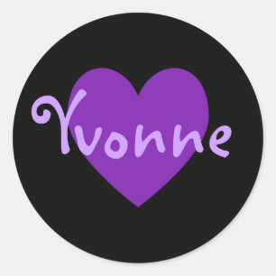 Yvonne in Purple Classic Round Sticker
