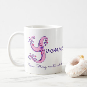 Yvonne name meaning personalised Y monogram mug