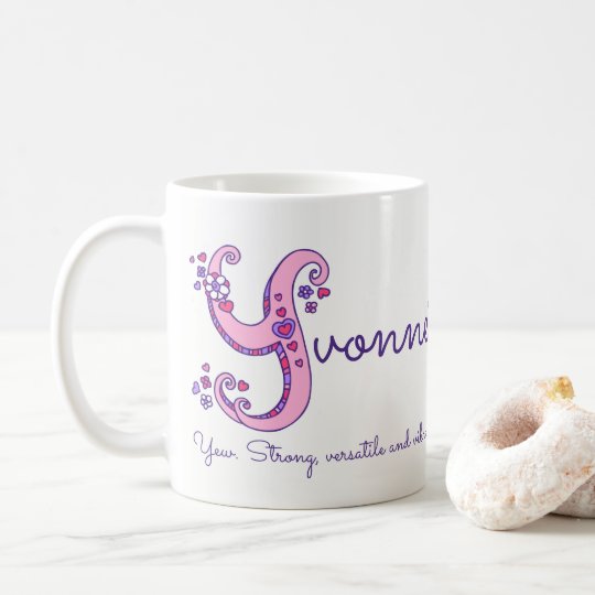 Yvonne name meaning personalised Y monogram mug Zazzle.co.uk