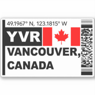 YVR Vancouver Boarding Pass - Canada Travel