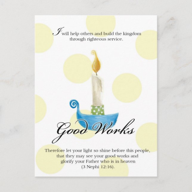 YW Value Card- Good Works Postcard (Front)