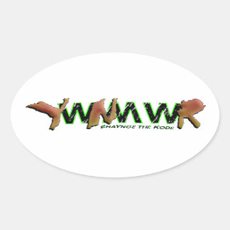 YWNMWR ¢haYng3 th3 Kod3 Oval Sticker