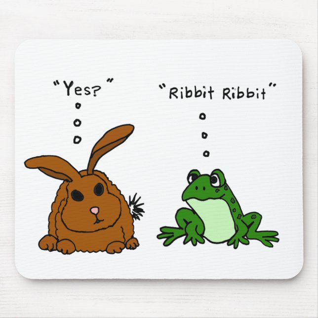 YY- Funny Rabbit and Frog Cartoon Mouse Mat (Front)