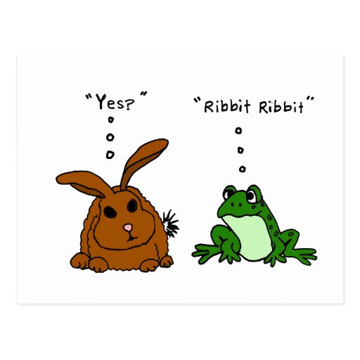 YY- Funny Rabbit and Frog Cartoon Post Card | Zazzle