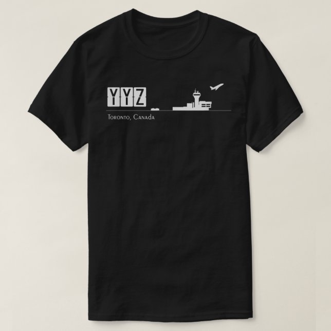 YYZ Airport Code for Toronto Canada T-Shirt (Design Front)