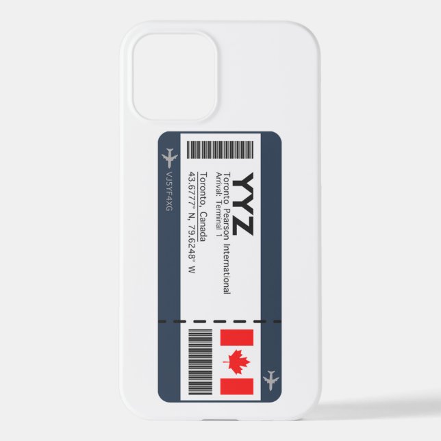 YYZ Toronto Boarding Pass - Canada Ticket iPhone Case (Back)