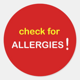z87 - Check for Allergies. Classic Round Sticker