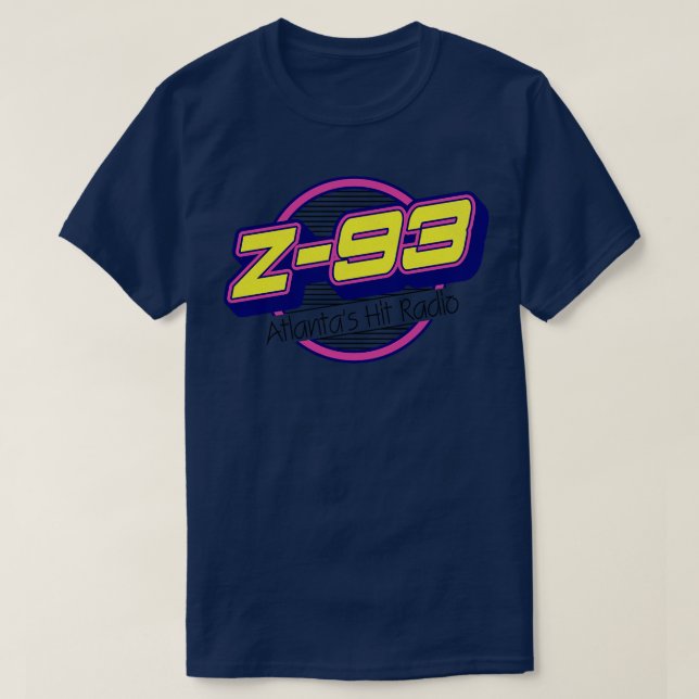 Z 93 Atlanta Hits Retro Defunct Radio Station T-Shirt (Design Front)