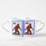 Z Bigfoot Walking Sasquatch Cute Mr And Mrs Coffee Mug Set<br><div class="desc">Cute Mr. And Mrs. Bigfoot Couple's mug set in blue and purple. The couple that goes squatchin' together stays together! This funny Lover's mug set with a Sasquatch theme makes a great gift for that Bigfoot Research team in your life.</div>