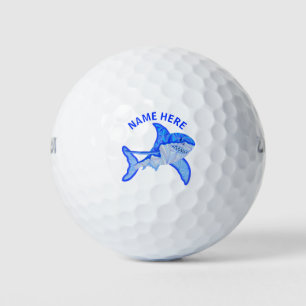 Z Blue Great White Shark Colourful Sea Animal Golf Balls
