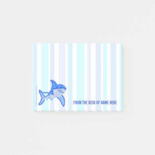 Z Blue Great White Shark Colourful Sea Stripes Post-it Notes