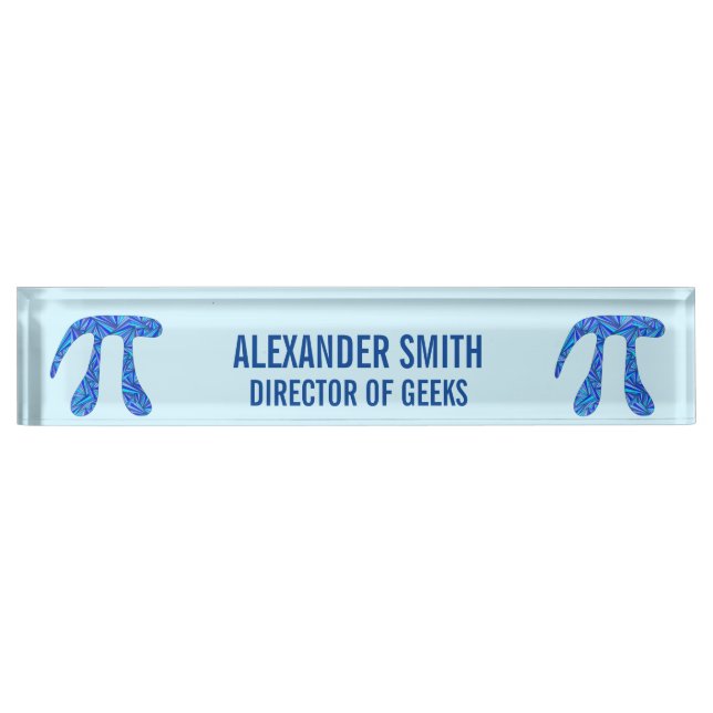 Z Blue Pi Symbol Math Geek Director Of Geeks Funny Nameplate (Front)