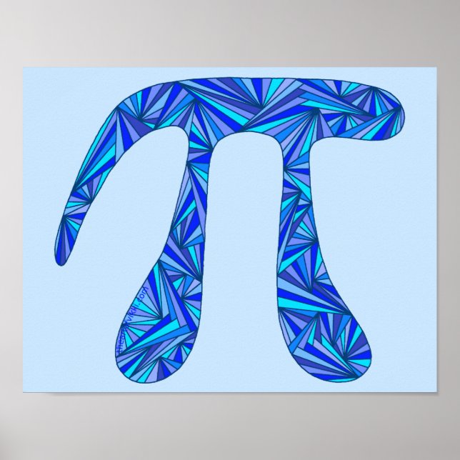 Z Blue Pi Symbol Math Geek Science Nerd Fun 11x14 Poster (Front)