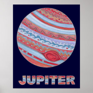 Z Colourful Astronomy Jupiter 20 x 16 Poster