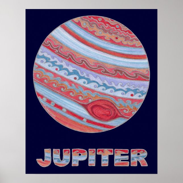 Z Colourful Astronomy Jupiter 20 x 16 Poster (Front)