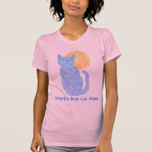 Z Cute Blue Cat Worlds Best Cat Mum Tee
