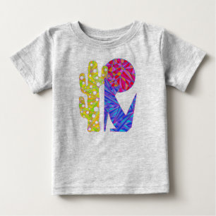 Z Cute Blue Coyote Cactus And Moon Art T-Shirt