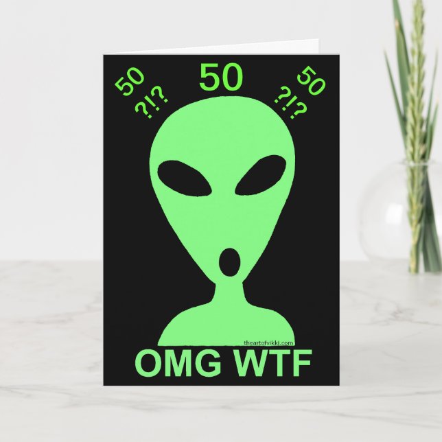 Z Funny 50th Birthday Geek Chic Missing Time Card (Front)