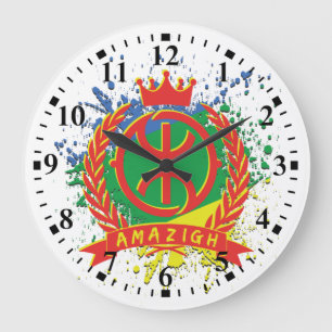 Z IMAZIGHEN SUR LES COULEURS AMAZIGH LARGE CLOCK
