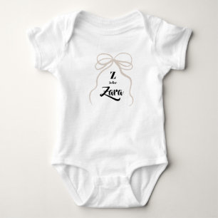 Z is for Zara Name Reveal Outfit Baby Bow Bodysuit