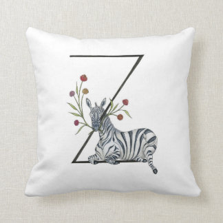 Z is for Zebra and Zinnia Pillow! Cushion