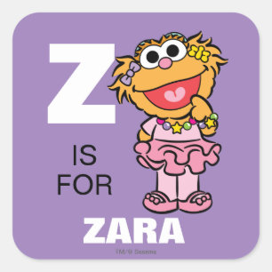 Z is for Zoe Add Your Name Square Sticker