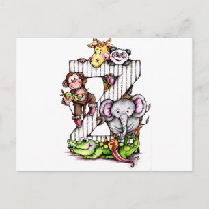 Z is for ZOO - Alphabet Art Postcard
