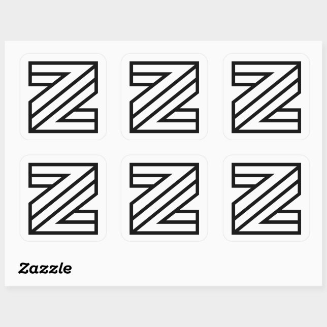 Z Letter  Square Sticker (Sheet)