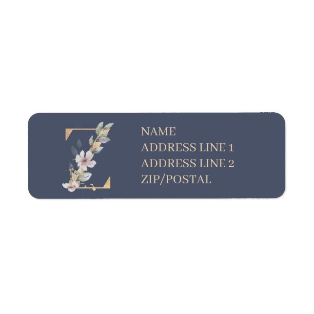 Z Monogram Floral Personalised (Front)
