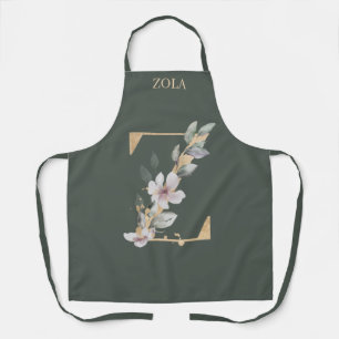 Z Monogram Floral Personalised Apron