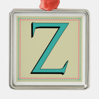 Z MONOGRAM LETTER METAL TREE DECORATION