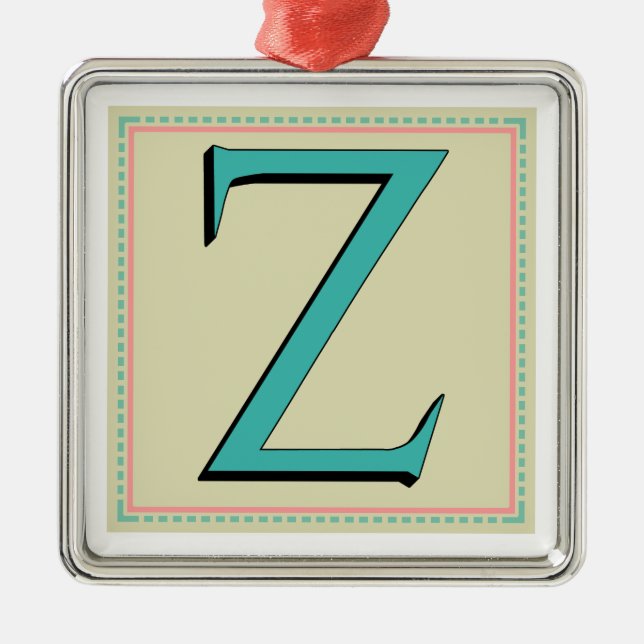 Z MONOGRAM LETTER METAL TREE DECORATION (Front)