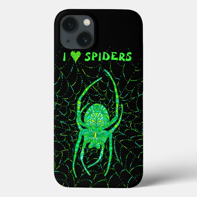 Z Neon Green Spider Spooky Arachnid Halloween Fun Case-Mate iPhone Case (Back)