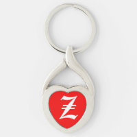 "Z" Red Heart Keychain