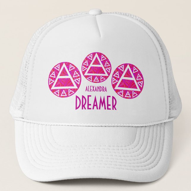 Z Red Platos Air Sign Triad Custom Dreamer Cap (Front)
