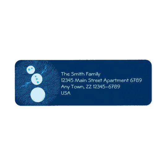 Z Smile! Silly Snowman Art Holiday Christmas Return Address Label