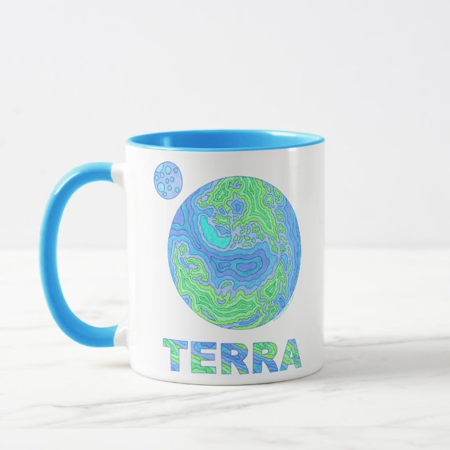 Z Terra Earth Art Coffee Mug Cup (Left)