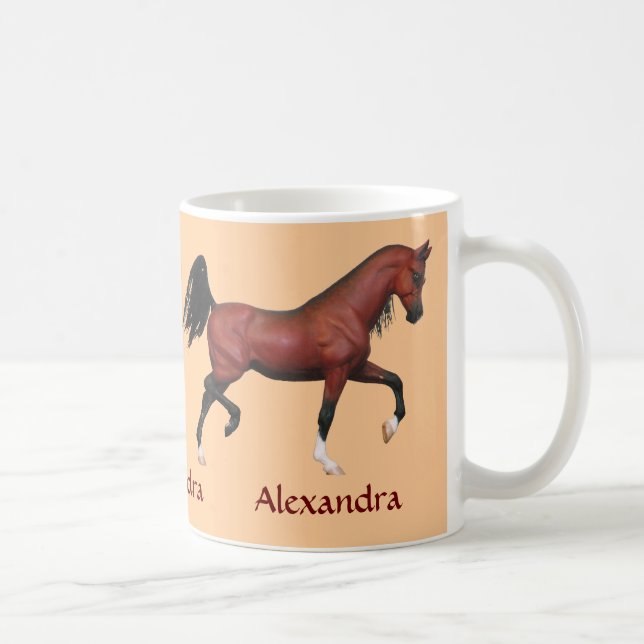 Z Trotting Bay Horse Lover Personalised Coffee Mug (Right)