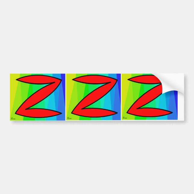 Z, Z, Z BUMPER STICKER (Front)