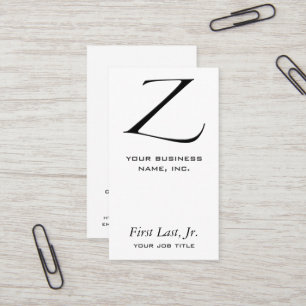 Z - Zapfino Business Card