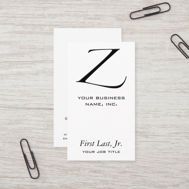 Z - Zapfino Business Card (Front/Back In Situ)
