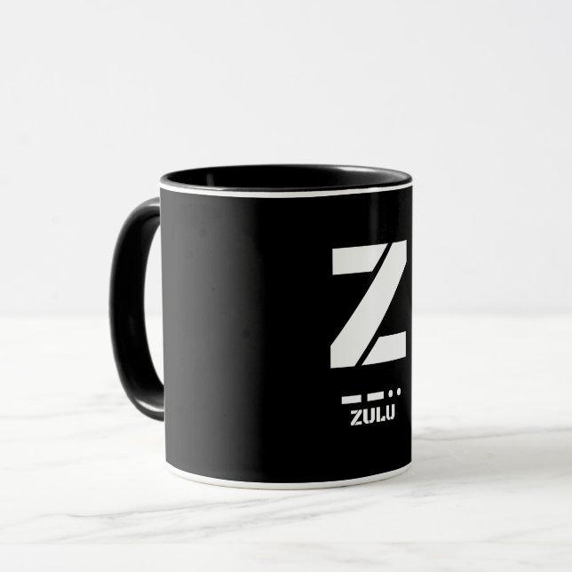 Z(Zulu) NATO Phonetic Alphabet & Morse Code Mug (Front Left)